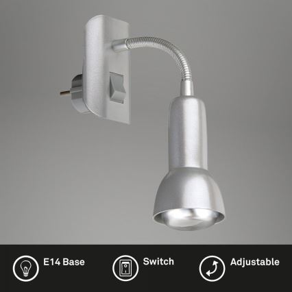 Briloner 2739-014P - Lampe med stik 1xE14/25W/230V