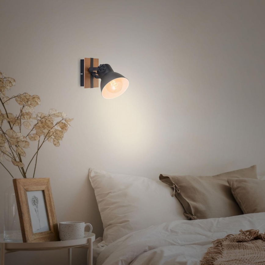 Briloner 2742-015 - Vægspot RETRO 1xE27/25W/230V sort