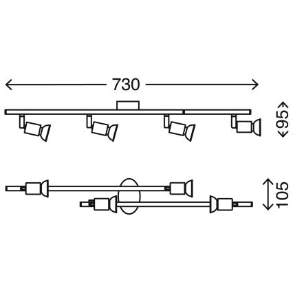 Briloner 2767-042 - LED spotlampe SIMPLE 4xGU10/3W/230V