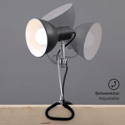 Briloner 2790-015 - Lampe med klemme FIX 1xE14/8W/230V sort/blank krom