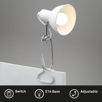 Briloner 2790-016 - Lampe med klemme FIX 1xE14/8W/230V hvid