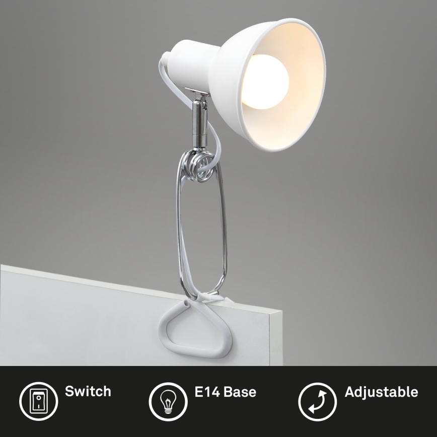Briloner 2790-016 - Lampe med klemme FIX 1xE14/8W/230V hvid