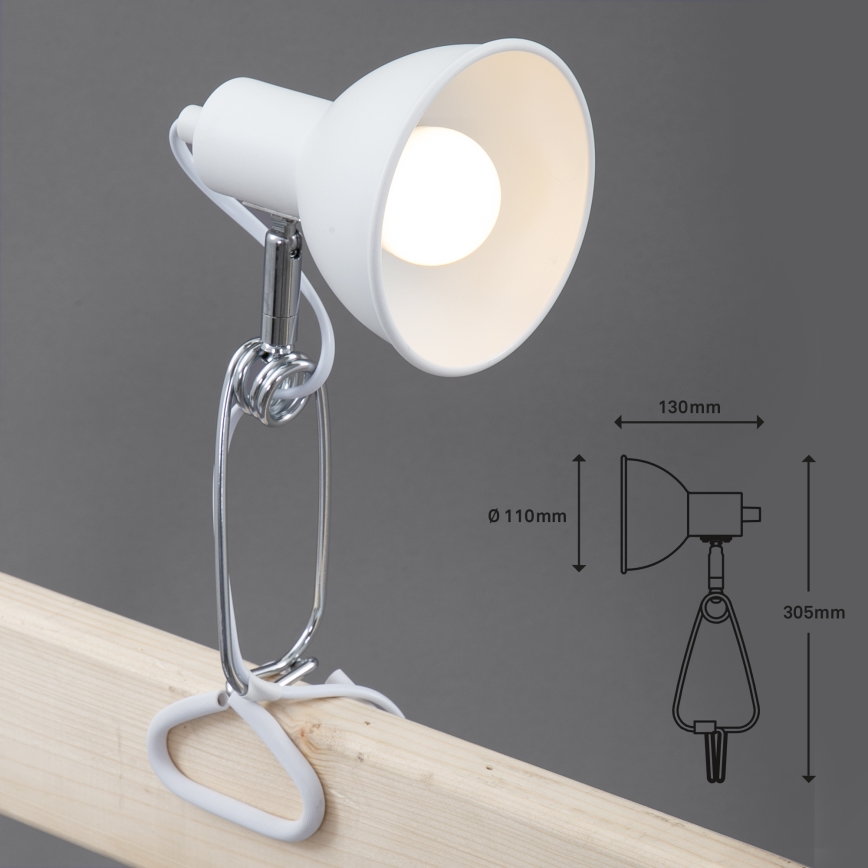 Briloner 2790-016 - Lampe med klemme FIX 1xE14/8W/230V hvid