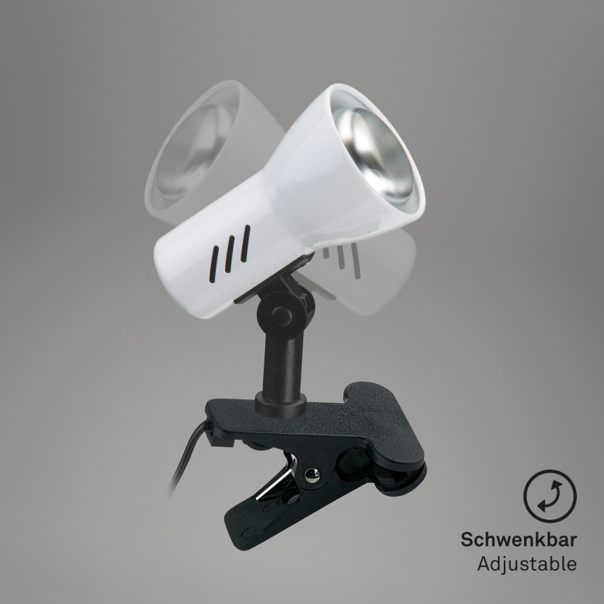 Briloner 2794/016P - Lampe med klemme 1xE14/40W/230V sort/hvid