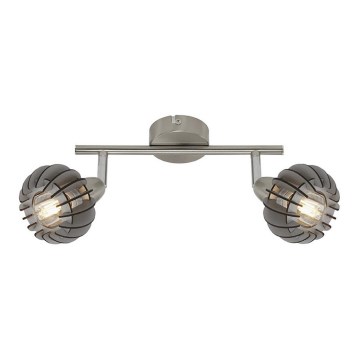 Briloner 2852- 026 - Spotlampe RETRO 2xE14/5,5W/230V gummitræ