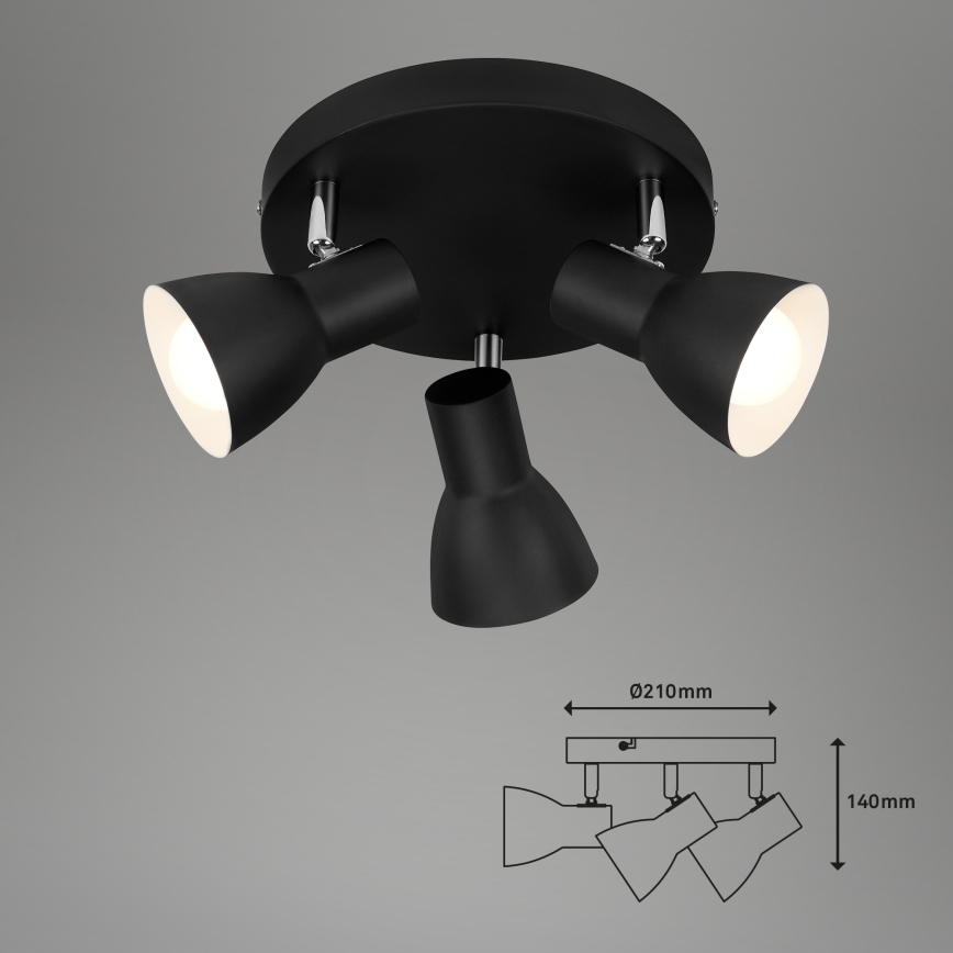 Briloner 2860-035 - Spotlampe CUP 3xE14/25W/230V sort