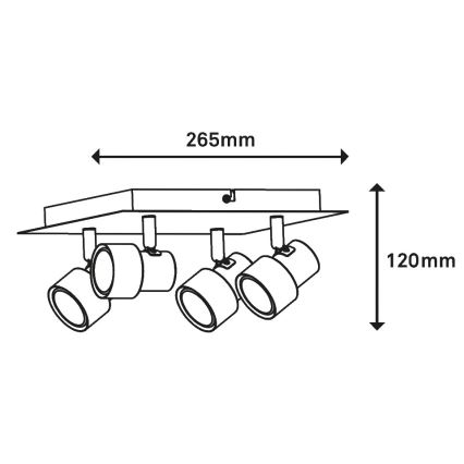 Briloner 2861-045 - LED spotlampe SPOT 4xGU10/5W/230V sort