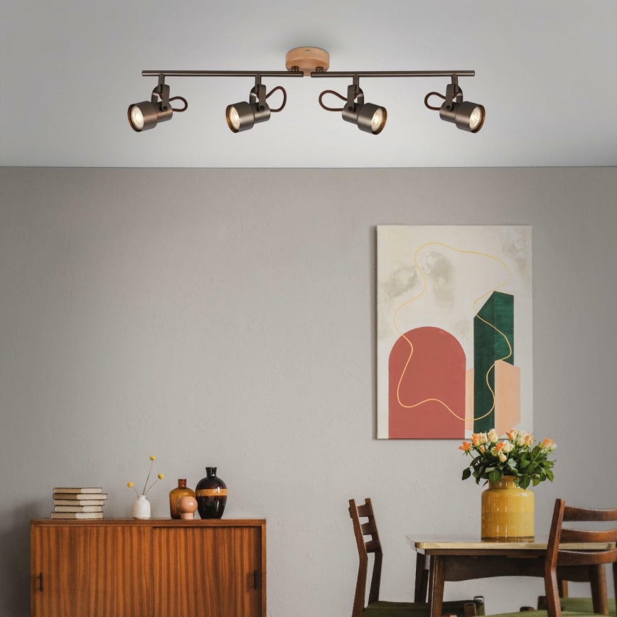 Briloner 2872-045 - LED spotlampe TAHUN 4xGU10/5W/230V 3000K brun