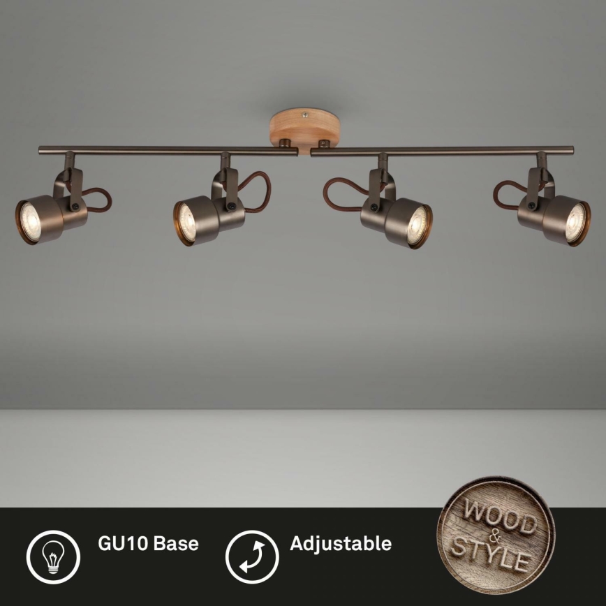 Briloner 2872-045 - LED spotlampe TAHUN 4xGU10/5W/230V 3000K brun