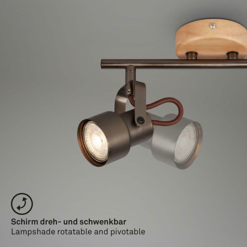 Briloner 2872-045 - LED spotlampe TAHUN 4xGU10/5W/230V 3000K brun