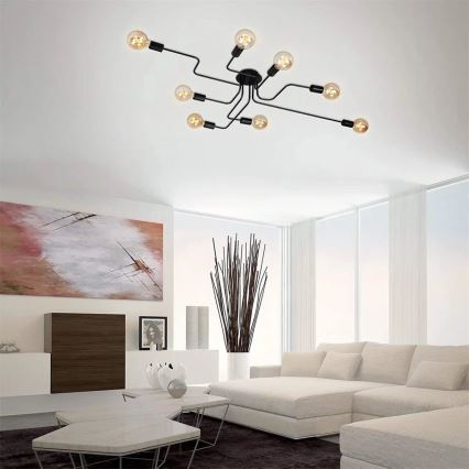 Briloner 2888-085 - Loftlampe FARETTO 8xE27/60W/230V sort