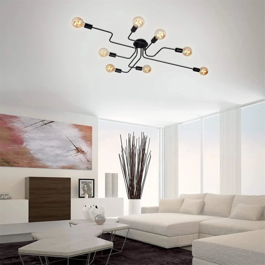 Briloner 2888-085 - Loftlampe FARETTO 8xE27/60W/230V sort