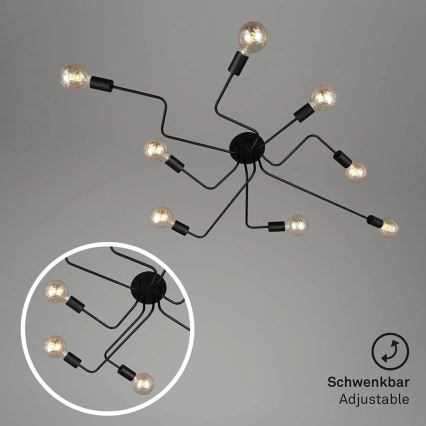 Briloner 2888-085 - Loftlampe FARETTO 8xE27/60W/230V sort