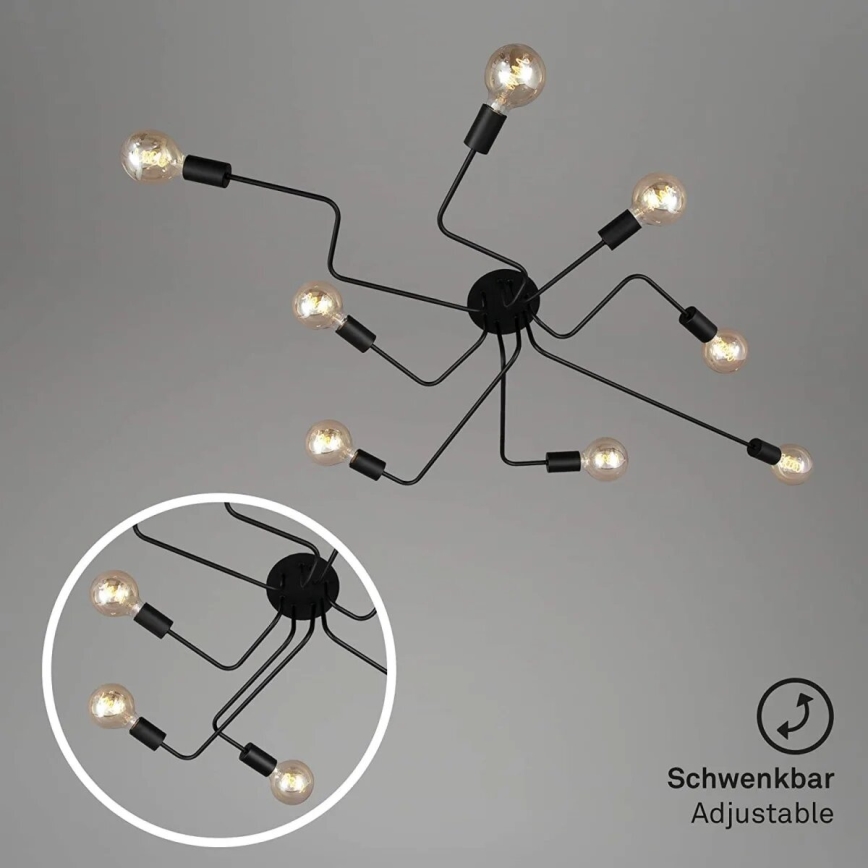 Briloner 2888-085 - Loftlampe FARETTO 8xE27/60W/230V sort