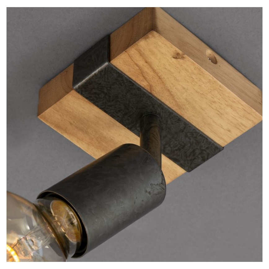 Briloner 2900-011 - Vægspot WOOD BASIC 1xE27/25W/230V