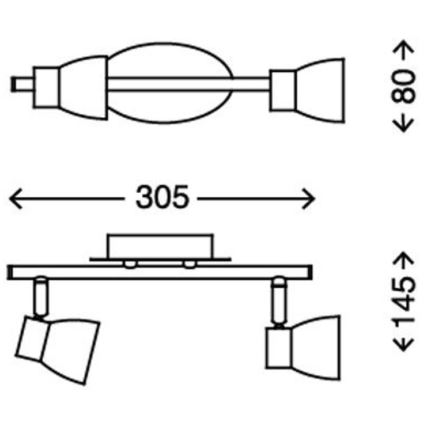 Briloner 2914-022 - LED spotlampe 2xGU10/3W/230V 3000K