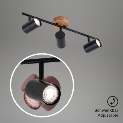 Briloner 2920-035 - Spotlampe SPOTLIGHT 3xGU10/35W/230V sort