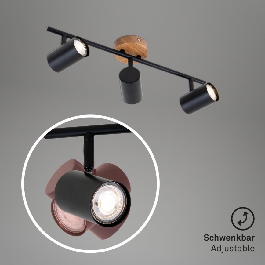 Briloner 2920-035 - Spotlampe SPOTLIGHT 3xGU10/35W/230V sort