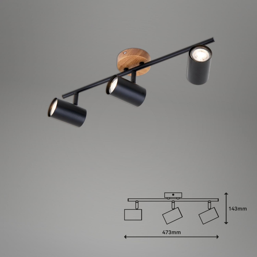 Briloner 2920-035 - Spotlampe SPOTLIGHT 3xGU10/35W/230V sort