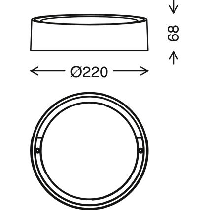 Briloner 3019-015 - Udendørs LED væglampe GENUA LED/18W/230V IP44 sort