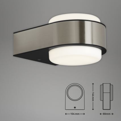 Briloner 3035-012- Udendørs LED væglampe HANAU LED/6,5W/230V IP44 mat krom