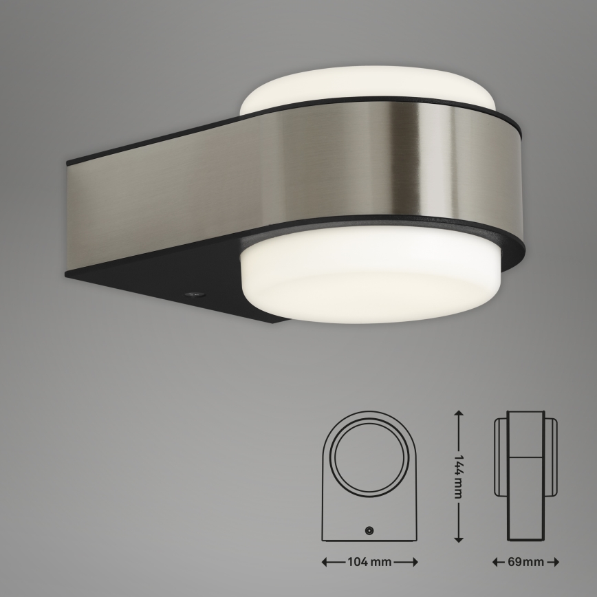 Briloner 3035-012- Udendørs LED væglampe HANAU LED/6,5W/230V IP44 mat krom