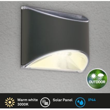 Briloner 3133015 - Soldrevet LED væglampe LED/2W/3,7V IP44 3000K