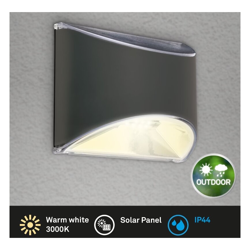 Briloner 3133015 - Soldrevet LED væglampe LED/2W/3,7V IP44 3000K