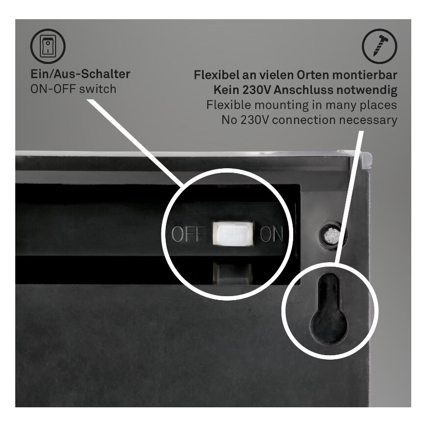 Briloner 3133015 - Soldrevet LED væglampe LED/2W/3,7V IP44 3000K