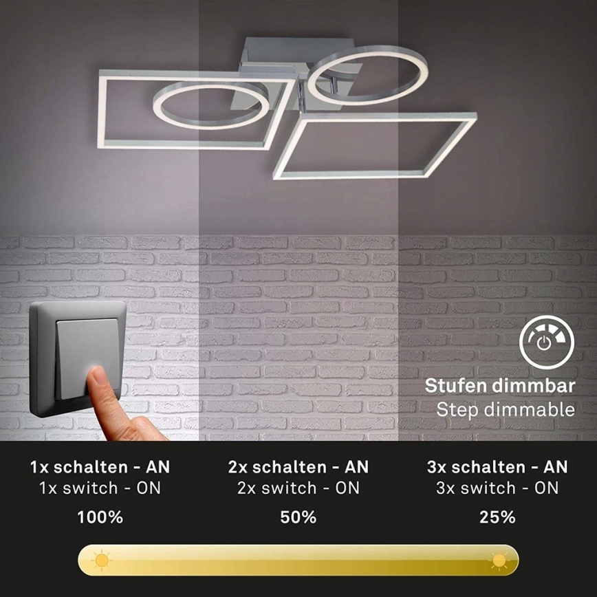 Briloner 3135-018 - LED loftlampe dæmpbar FRAME LED/43,8W/230V 3000K