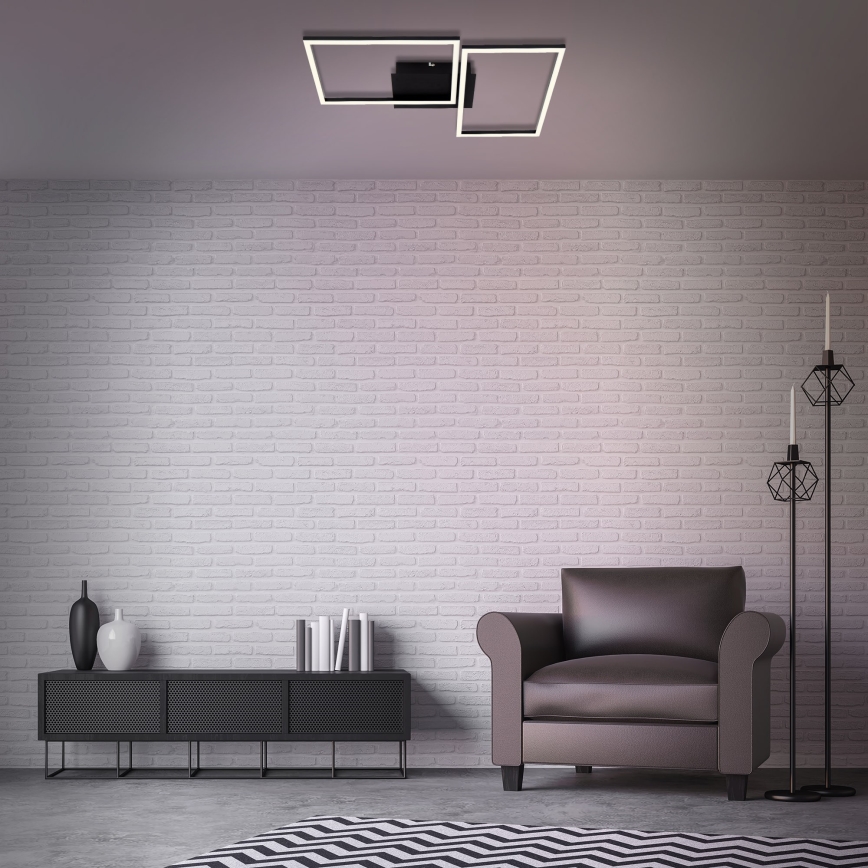 Briloner 3149-018 - LED loftlampe dæmpbar FRAME 2xLED/15W/230V + fjernbetjening