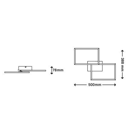 Briloner 3149-018 - LED loftlampe dæmpbar FRAME 2xLED/15W/230V + fjernbetjening