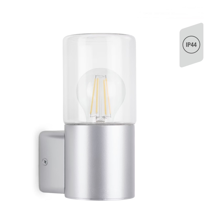 Briloner 320504TF - Udendørs væglampe 1xE27/12W/230V IP44 sølvfarvet