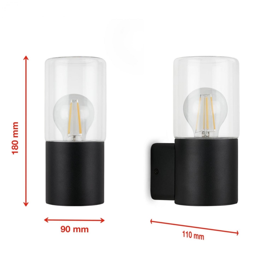Briloner 320505TF - Udendørs væglampe 1xE27/12W/230V IP44 sort