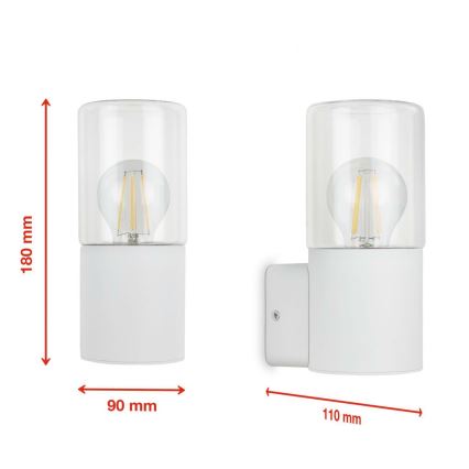 Briloner 320506TF - Udendørs væglampe 1xE27/12W/230V IP44 hvid