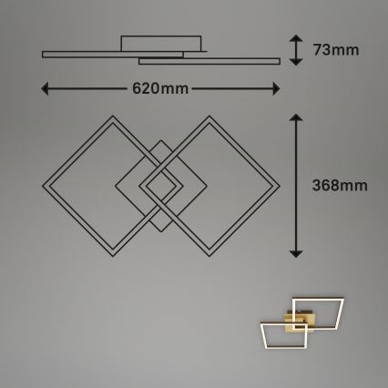 Briloner 3210-017 - LED dæmpbar loftlampe FRAME 2xLED/11W/230V i guld