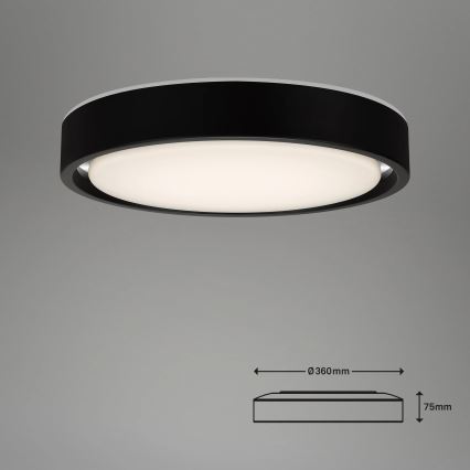 Briloner 3227-015 - LED loftlampe dæmpbar RGB-farver med sensor TALENA LED/24W/230V sort + fjernbetjening