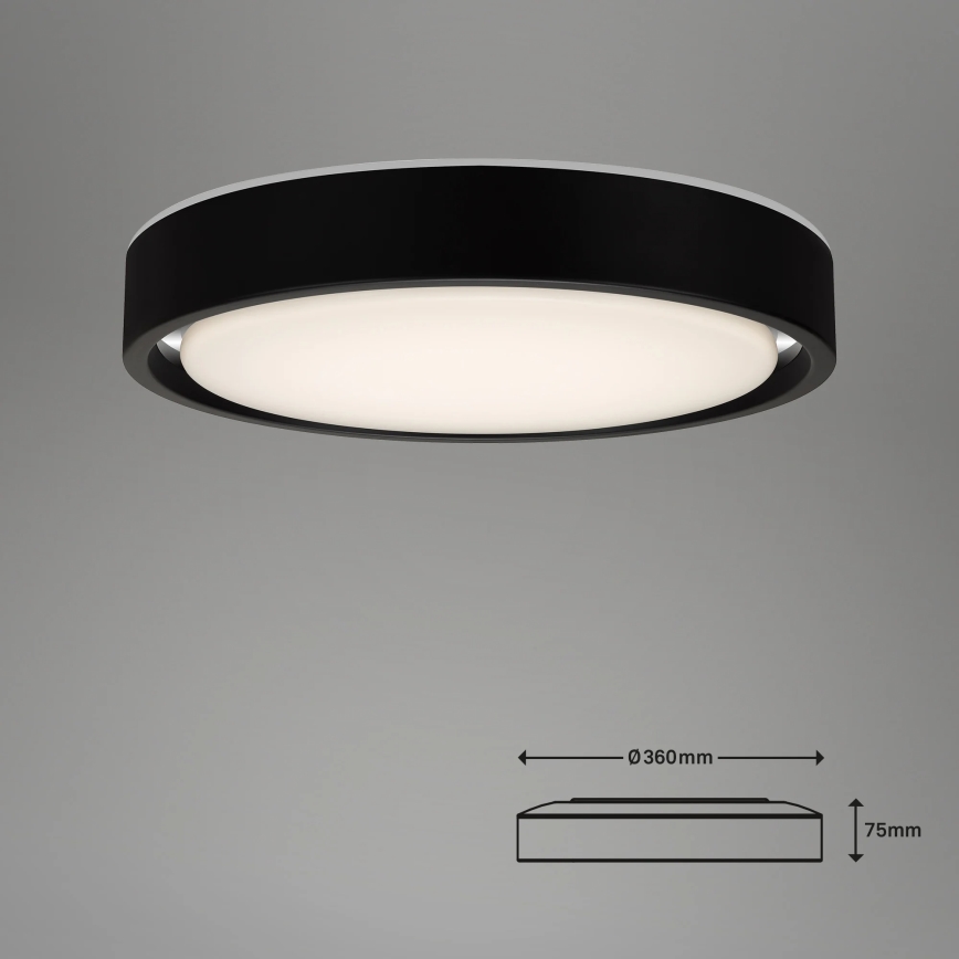 Briloner 3227-015 - LED loftlampe dæmpbar RGB-farver med sensor TALENA LED/24W/230V sort + fjernbetjening