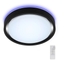 Briloner 3227-015 - LED RGB dæmpbar loftlampe med sensor TALENA LED/24W/230V sort + fjernbetjening