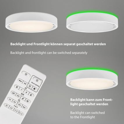 Briloner 3227-016 - LED RGB dæmpbart lysarmatur med sensor TALENA LED/24W/230V hvid + fjernbetjening