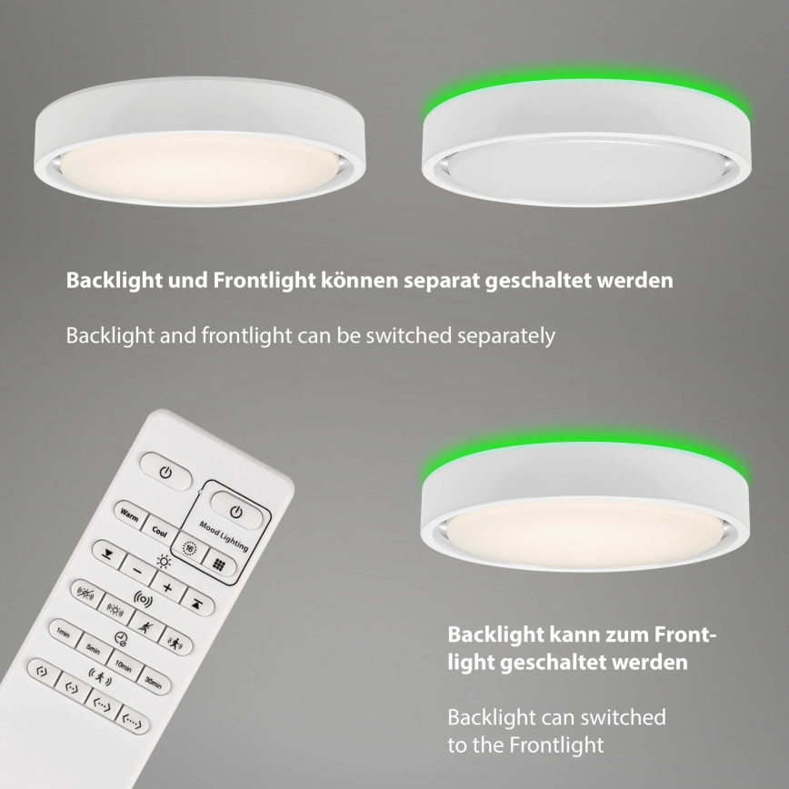 Briloner 3227-016 - LED RGB dæmpbart lysarmatur med sensor TALENA LED/24W/230V hvid + fjernbetjening