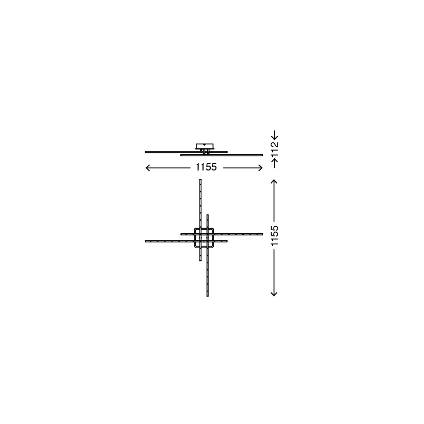 Briloner 3254-042 - LED loftlampe TEMPALTE 4xLED/11W/230V