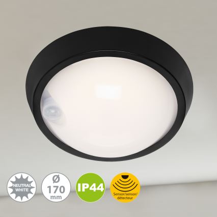 Briloner 3352-015 - LED udendørslampe med sensor HELSINKI LED/12W/230V IP44