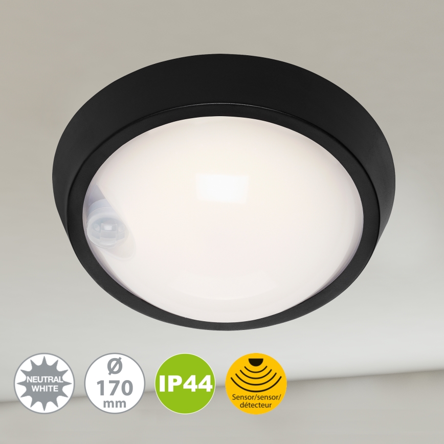 Briloner 3352-015 - LED udendørslampe med sensor HELSINKI LED/12W/230V IP44