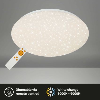 Briloner 3373-016 - Dæmpbar LED-loftlampe STARRY LED/15W/230V 3000-6500K Ø 28 cm hvid + fjernbetjening