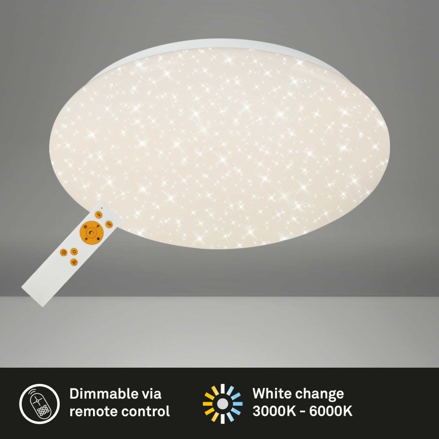 Briloner 3373-016 - Dæmpbar LED-loftlampe STARRY LED/15W/230V 3000-6500K Ø 28 cm hvid + fjernbetjening