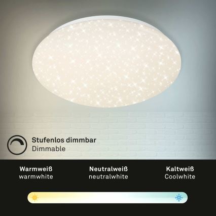 Briloner 3373-016 - Dæmpbar LED-loftlampe STARRY LED/15W/230V 3000-6500K Ø 28 cm hvid + fjernbetjening