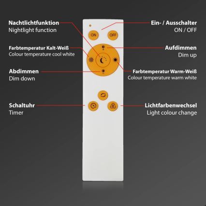 Briloner 3373-016 - Dæmpbar LED-loftlampe STARRY LED/15W/230V 3000-6500K Ø 28 cm hvid + fjernbetjening