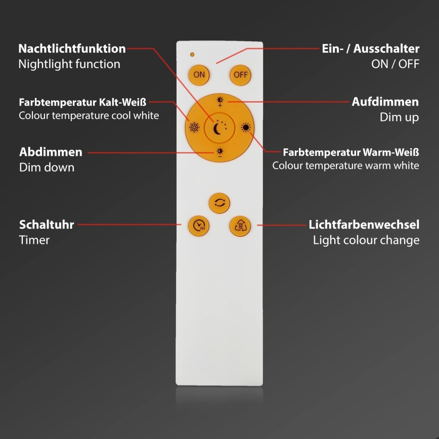 Briloner 3373-016 - Dæmpbar LED-loftlampe STARRY LED/15W/230V 3000-6500K Ø 28 cm hvid + fjernbetjening