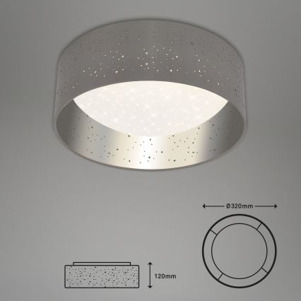 Briloner 3482014 - LED loftlampe MAILA STARRY LED/12W/230V grå/sølvfarvet